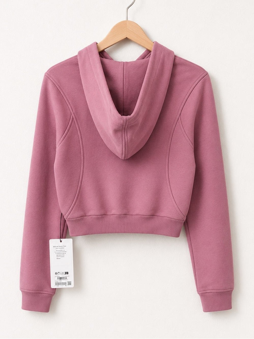Alo Yoga Pink Wild Rose Sweet Escape Zip Up Cropped Drop Sleeve Hoodie NWT - Picture 7 of 9